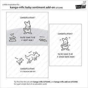 Lawn Fawn - KANGA-RRIFIC BABY SENTIMENT Add-On - Stamps Set