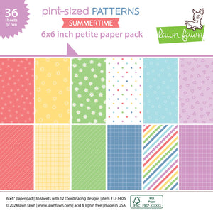 Lawn Fawn - PINT-SIZED PATTERNS SUMMERTIME - Petite Paper Pack 6x6