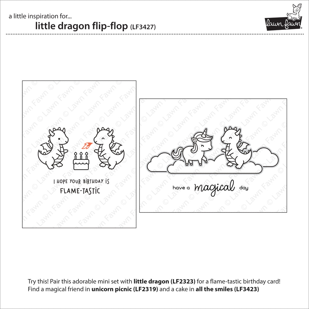 Lawn Fawn - LITTLE DRAGON Flip-Flop - Stamps Set – Hallmark Scrapbook