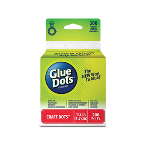 Glue Dots - Clear Dot Roll Adhesive - CRAFT DOTS 1/2" (1.3cm) 200/Pkg - Hallmark Scrapbook - 1