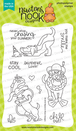 Newton's Nook Designs - DOG DAYS OF SUMMER Clear Stamps - Hallmark Scrapbook - 4