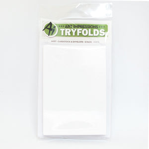 Art Impressions - WHITE TRYFOLDS Cardstock & Envelope 8 Pack *