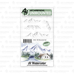 Art Impressions - Cling Rubber Watercolor Set - MOUNTAIN