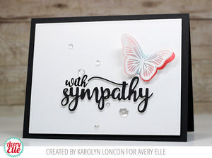 Avery Elle - WITH SYMPATHY - Clear Stamp Set - Hallmark Scrapbook - 4