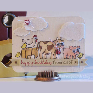 Lawn Fawn - Critters on the Farm - CLEAR STAMPS 17 pc - Hallmark Scrapbook - 8