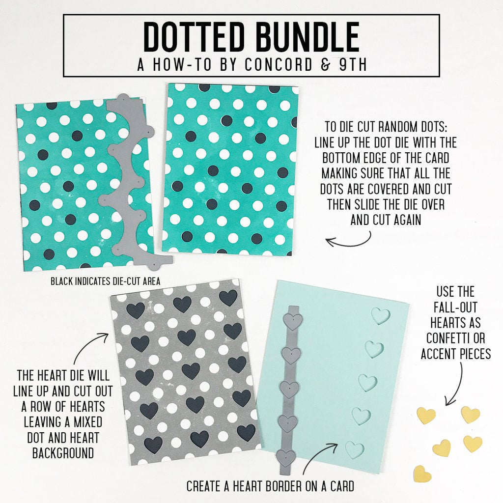 Concord & 9th - DOTTED FILL-IN Stamps and DOTS and HEARTS Dies BUNDLE ...