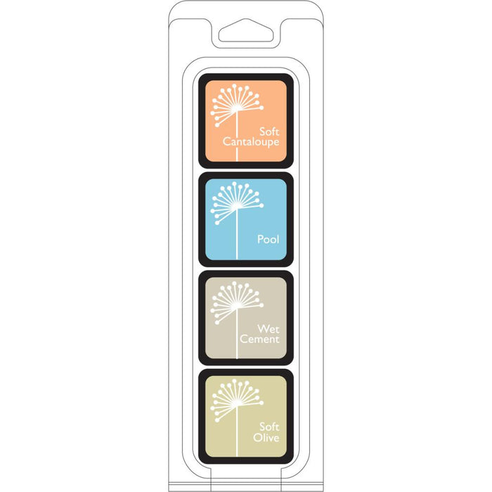 Hero Arts Shadow Ink JUST BEACHY 4 cube set - Soft Cantaloupe, Pool, Wet Cement and Soft Olive