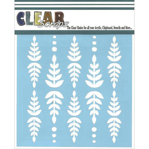 Clear Scraps Stencil 6"X6" - FERN LEAF - Hallmark Scrapbook - 1