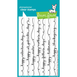 Lawn Fawn - CELEBRATIONS SCRIPTY SAYINGS - Clear STAMPS 7pc - Hallmark Scrapbook