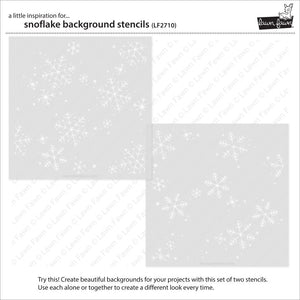 Lawn Fawn - SNOWFLAKE BACKGROUND - Lawn Clippings - 2 pc Stencils set