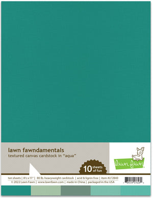 Lawn Fawn - TEXTURED CANVAS cardstock 8.5x11 Paper Pack - AQUA
