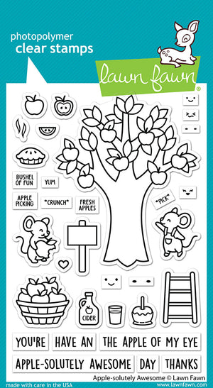 Lawn Fawn - APPLE-SOLUTELY AWESOME - Stamps Set
