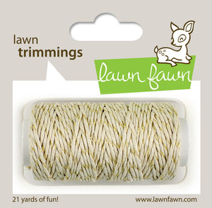 Lawn Fawn - Hemp Cord - Lawn Trimmings GOLD SPARKLE - Hallmark Scrapbook