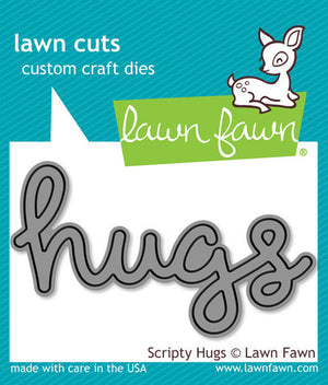 Lawn Fawn - Scripty HUGS - Lawn Cuts DIE 1 pc - Hallmark Scrapbook