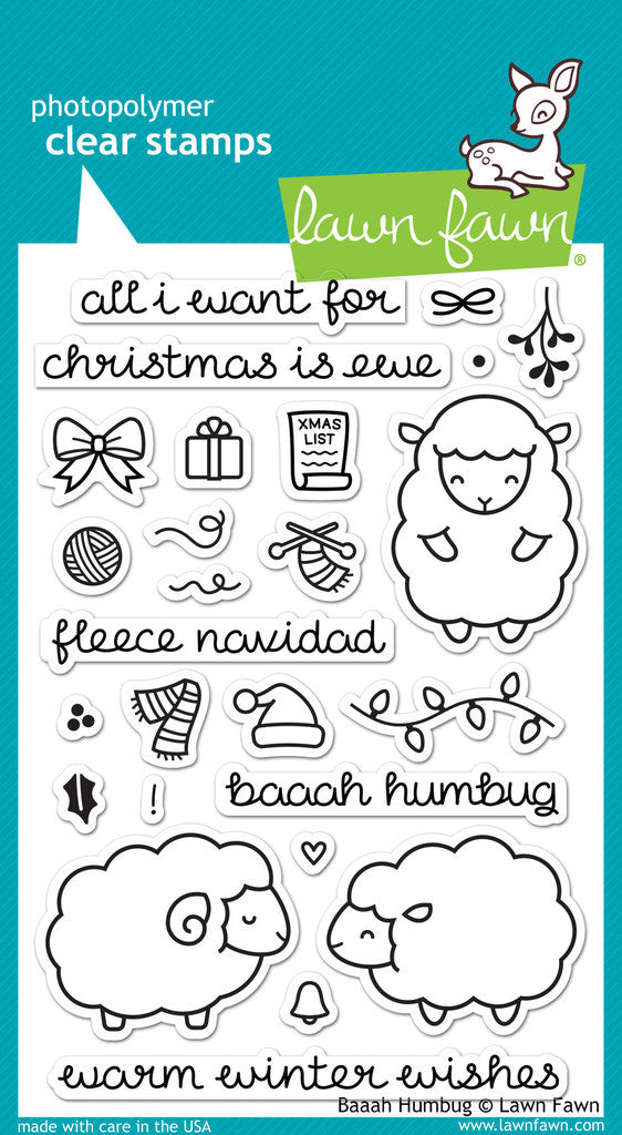 Lawn Fawn - BAAAH HUMBUG - Clear Stamps set