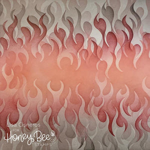 Honey Bee Stamps - FLAMES - Stencil