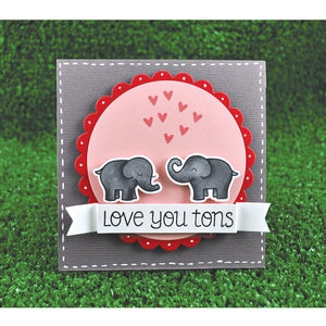 Lawn Fawn - Love You Tons - CLEAR STAMPS 5 pc - Hallmark Scrapbook - 4