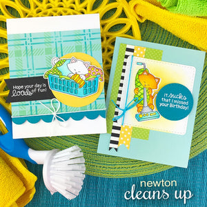 Newton's Nook Designs - NEWTON CLEANS UP - Clear Stamp Set