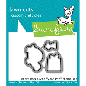 Lawn Fawn - YEAR TWO (turtle) - Lawn Cuts DIES 3pc - Hallmark Scrapbook - 1