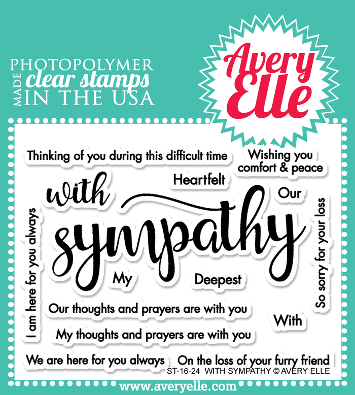 Avery Elle - WITH SYMPATHY - Clear Stamp Set