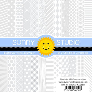 Sunny Studio - SUBTLE GREY TONES - 6x6 Paper Pack