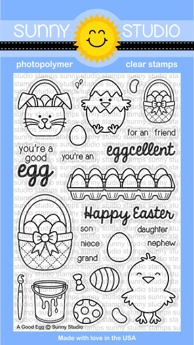 Sunny Studio 4x6 Photopolymer Clear A Good Egg Stamps - Sunny Studio Stamps