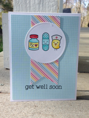 Lawn Fawn - Get Well Soon - CLEAR STAMPS 8 pc - Hallmark Scrapbook - 3