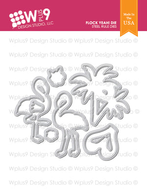 WPlus9 Design Studio - FLOCK YEAH! Dies Set