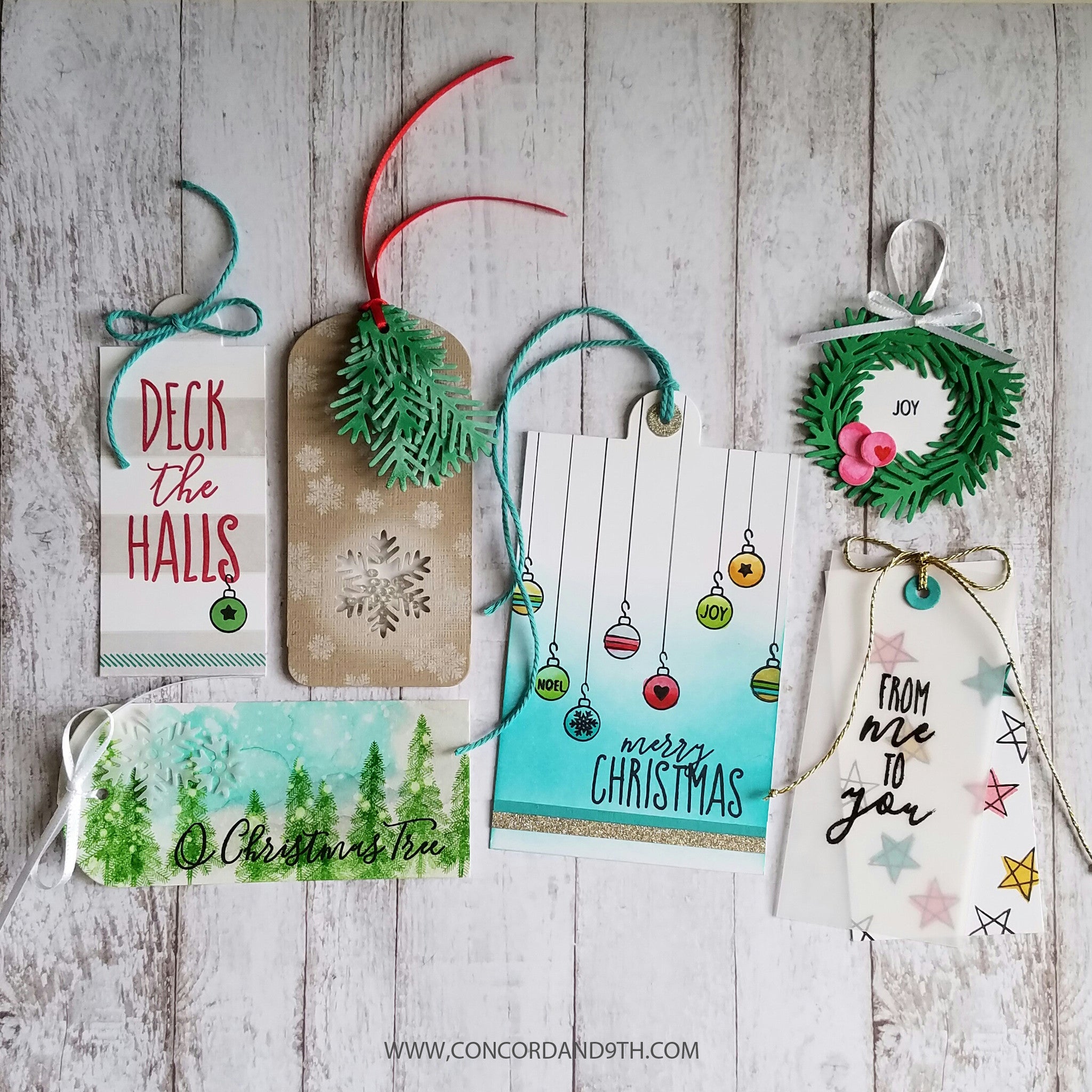 Merry Christmas Noel & Joy Gift Tags w Mini Embellishments Cutting Dies -  Tree +