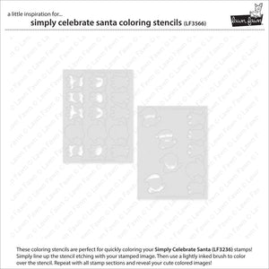 Lawn Fawn - Simply Celebrate SANTA Coloring Stencils - Lawn Clippings - Stencil Set