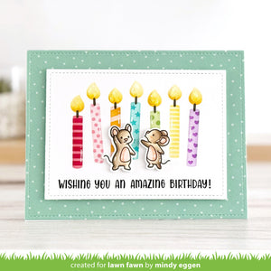 Lawn Fawn - BIRTHDAY CANDLES - Lawn Clippings - 3pc Layering Stencil set