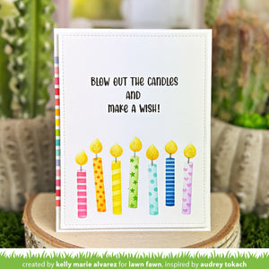 Lawn Fawn - BIRTHDAY CANDLES - Lawn Clippings - 3pc Layering Stencil set