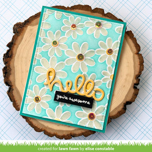 Lawn Fawn - DAISY BLOOM Background - Lawn Clippings - 3pc Stencil set