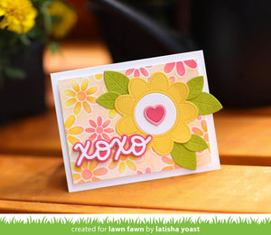 Lawn Fawn - DAISY BLOOM Background - Lawn Clippings - 3pc Stencil set