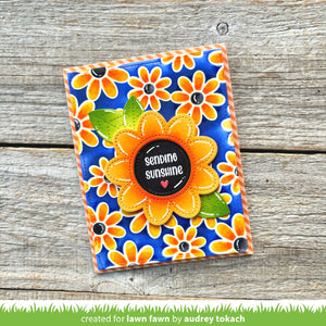 Lawn Fawn - DAISY BLOOM Background - Lawn Clippings - 3pc Stencil set