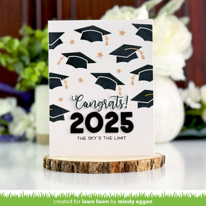 Lawn Fawn - GRADUATION CAPS Background - Lawn Clippings - 2pc Stencil set