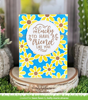 Lawn Fawn - DAISY BLOOM Background - Lawn Clippings - 3pc Stencil set