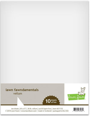 Lawn Fawn - Translucent VELLUM 8.5X11 Paper Pack - 10 Sheets
