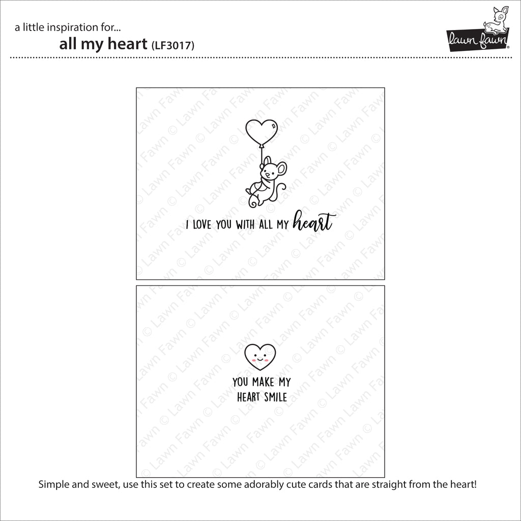 Lawn Fawn - ALL MY HEART - Stamps Set – Hallmark Scrapbook