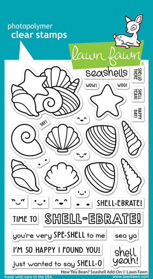 Lawn Fawn - How You Bean? SEASHELL Add-On - Stamps set (Seashells)