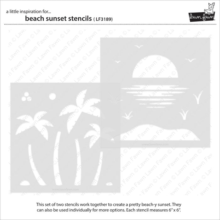 Lawn Fawn - BEACH SUNSET - Lawn Clippings - Stencil Set