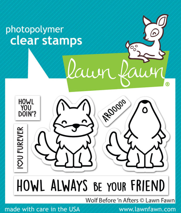 Lawn Fawn - WOLF Before 'n Afters - Stamps set
