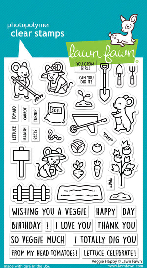 Lawn Fawn - VEGGIE HAPPY - Stamps Set