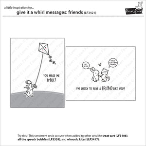 Lawn Fawn - Give It A Whirl! Messages: FRIENDS - Stamps Set