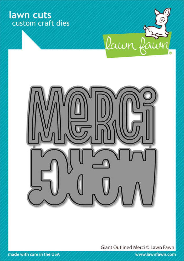 Lawn Fawn - Giant Outlined MERCI - Dies