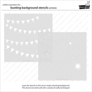 Lawn Fawn - BUNTING BACKGROUND - Stencils set of 2