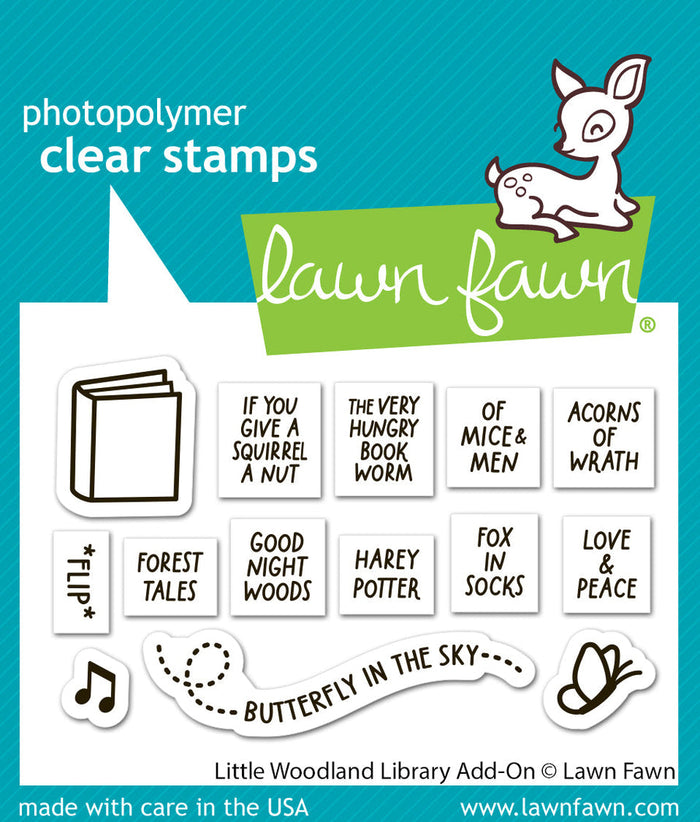 Lawn Fawn - LITTLE WOODLAND LIBRARY Add-On - Stamps set