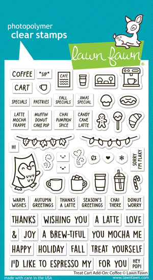 Lawn Fawn - Treat Cart Add-On: COFFEE - Stamps set