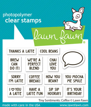 Lawn Fawn - Tiny Sentiments: COFFEE - Stamps Set