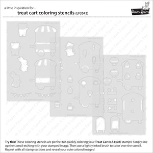 Lawn Fawn - TREAT CART Coloring Stencils - Lawn Clippings - Stencil Set